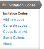 Easy Invitation Codes menu